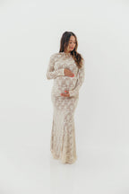 Seraphine Lace Maxi Dress in Cream - Inclusive Sizing & Bump Friendly (Size Up for Bump) *12/15 PRE-ORDER*