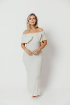 Aston Bow Front Maxi Sweater Dress in Ivory– Bump Friendly & Inclusive Sizing (S-3XL) - Restocking in Jan