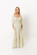 Brenna Floral Maxi Dress in Latte