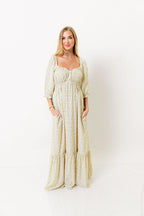 Brenna Floral Maxi Dress in Latte
