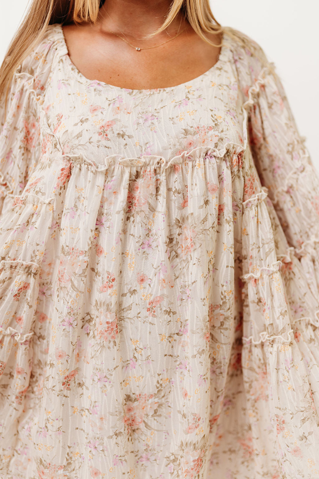 Floral Affair Mini Dress in Cream Multi