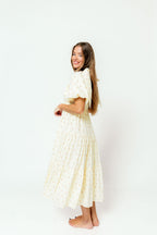 Elena 100% Cotton Midi Dress in Butter Floral - Bump Friendly - *1/9 PRE-ORDER*