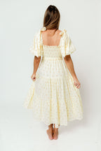 Elena 100% Cotton Midi Dress in Butter Floral - Bump Friendly - *1/9 PRE-ORDER*