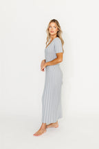 Oakley Ribbed Maxi Dress in Light Blue - Bump Friendly *Final-Sale*