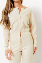 Nicole Cardigan Top in Beige