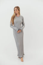 Bentley Maxi Dress in Heather Gray with Black Trim - Bump Friendly *Final Sale*