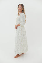 Cecilia 100% Cotton Smocked Maxi Dress in Ivory - Bump Friendly
