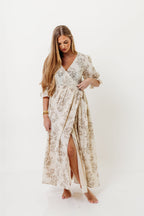 The Ari 100% Cotton Maxi Dress in Brown - Maternity and Nursing Friendly