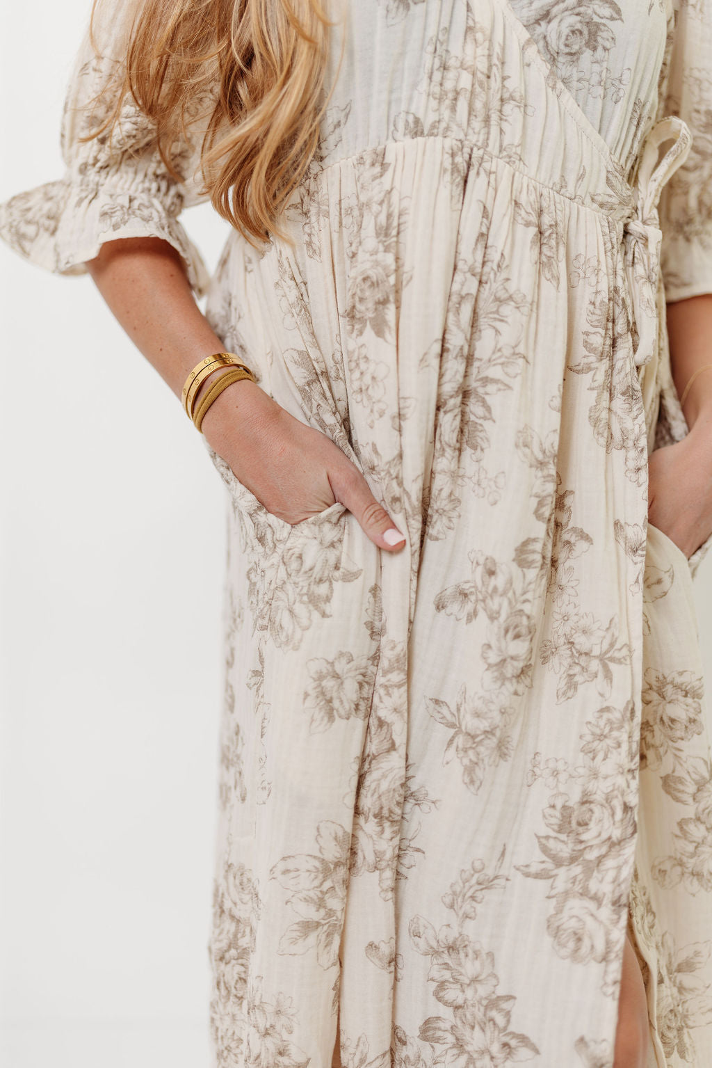 The Ari 100% Cotton Maxi Dress in Brown - Maternity and Nursing Friendly
