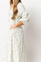 Hunter 100% Cotton Midi Dress in Ivory - Bump Friendly