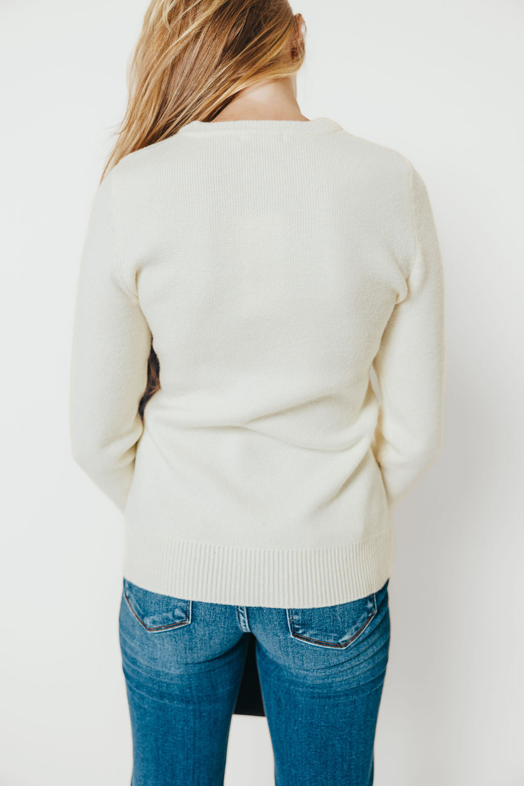 Priya Cardigan Top with Front Slit in Cream *Final Sale*