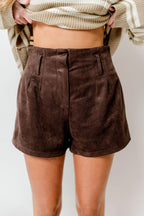 Wanda Suede Shorts in Brown