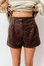 Wanda Suede Shorts in Brown