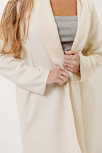 Jana Shawl Collar Open Coat in Ivory