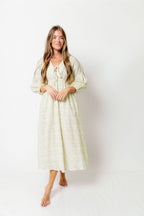 Hunter 100% Cotton Midi Dress in Ditsy -Bump-Friendly
