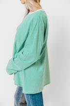 Camden Oversized Striped Top in Green/White