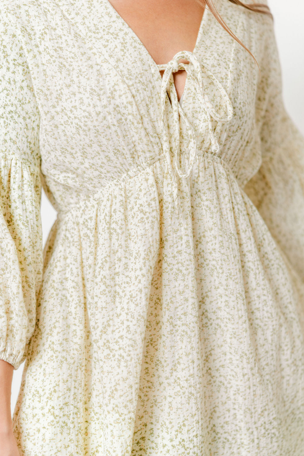 Hunter 100% Cotton Midi Dress in Ditsy -Bump-Friendly