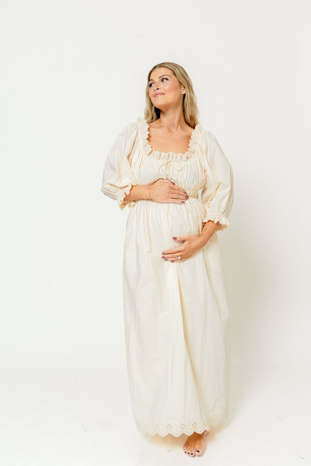 Daydreamer 100% Cotton Maxi Dress in Cream - Bump Friendly *12/29 PRE-ORDER*