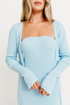 Lina Two Piece Dress Set in Dusty Blue - Bump Friendly