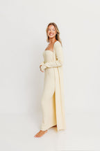 Lina Two Piece Dress Set in Butter Yellow - Bump Friendly