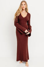 Hearth V-Neck Maxi Dress in Brown - Bump Friendly *Final Sale*