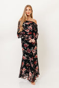 Azaleia Maxi Dress in Black Floral - Size up for Bump