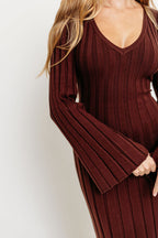 Hearth V-Neck Maxi Dress in Brown - Bump Friendly *Final Sale*