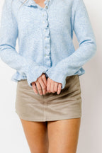 Dixon Faux Suede Mini Skort in Stone