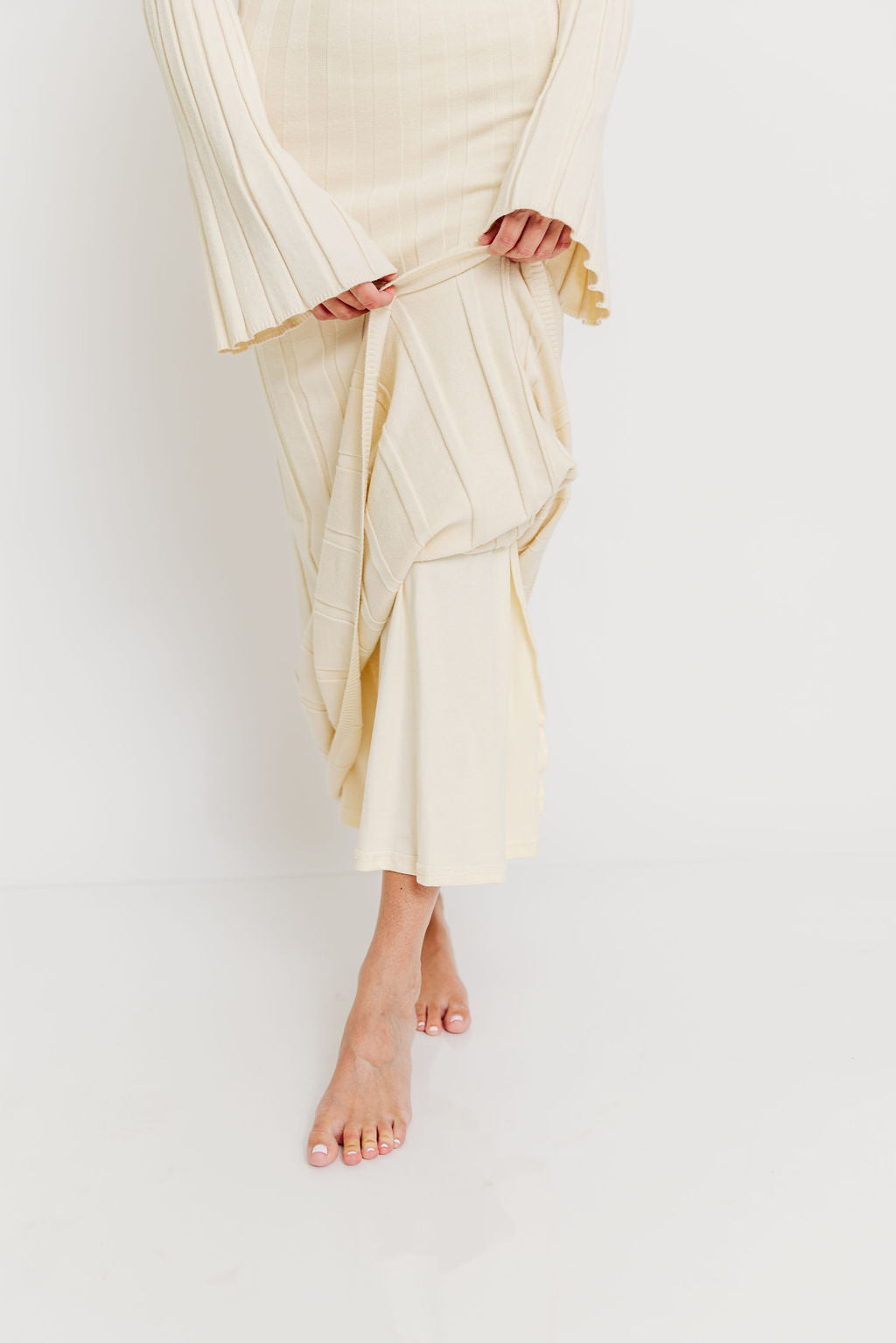 Evella Maxi Dress in Cream - Bump Friendly & Inclusive Sizing -Restocking in Jan