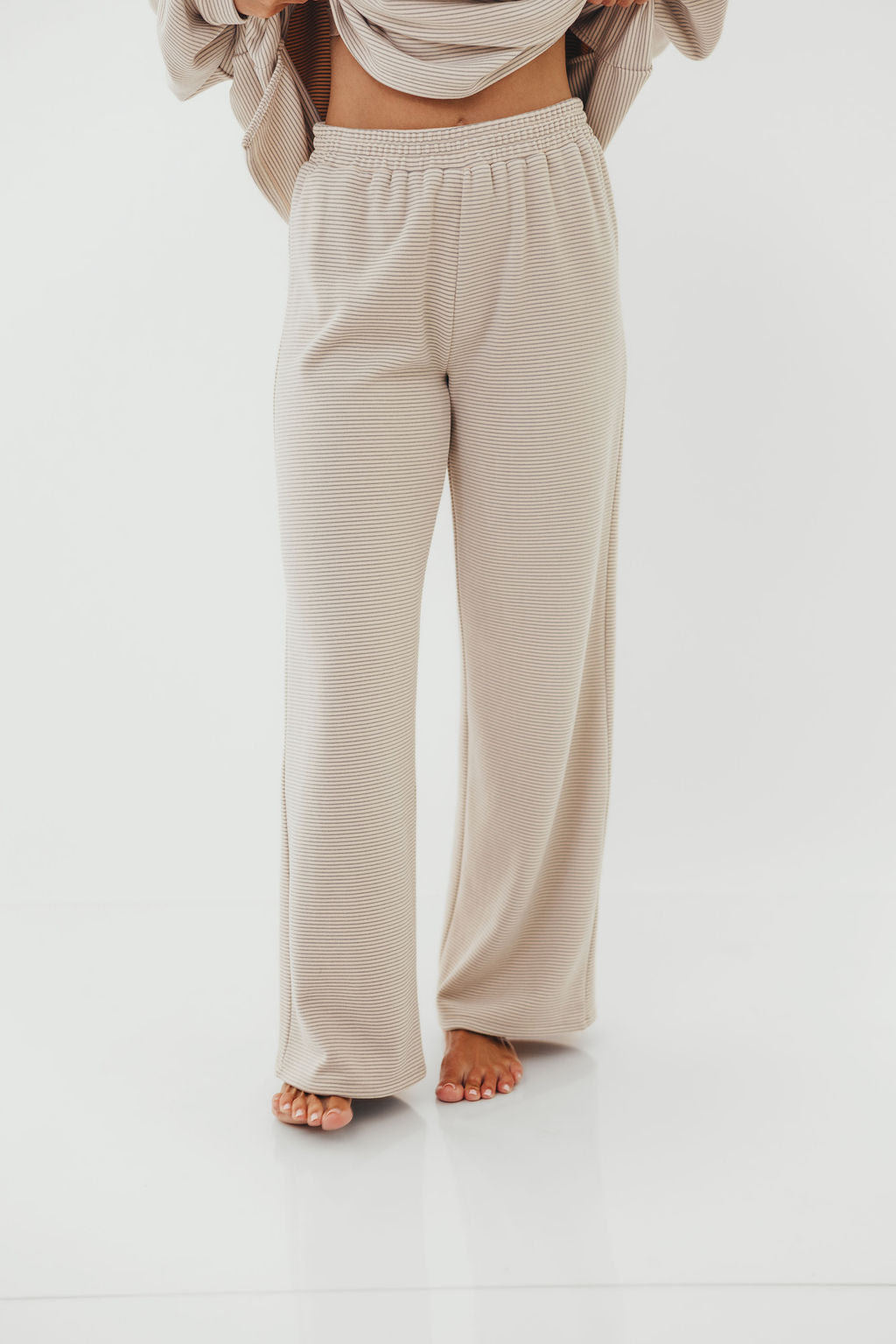 Campbell Fleece Lounge Pants in Cream/Grey *Worth Exclusive Print* 12/19 PRE-ORDER