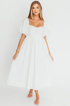 Hamilton Midi Dress in Off-White - Bump Friendly (S-2XL)