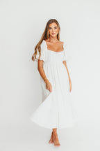 Hamilton Midi Dress in Off-White - Bump Friendly (S-2XL)