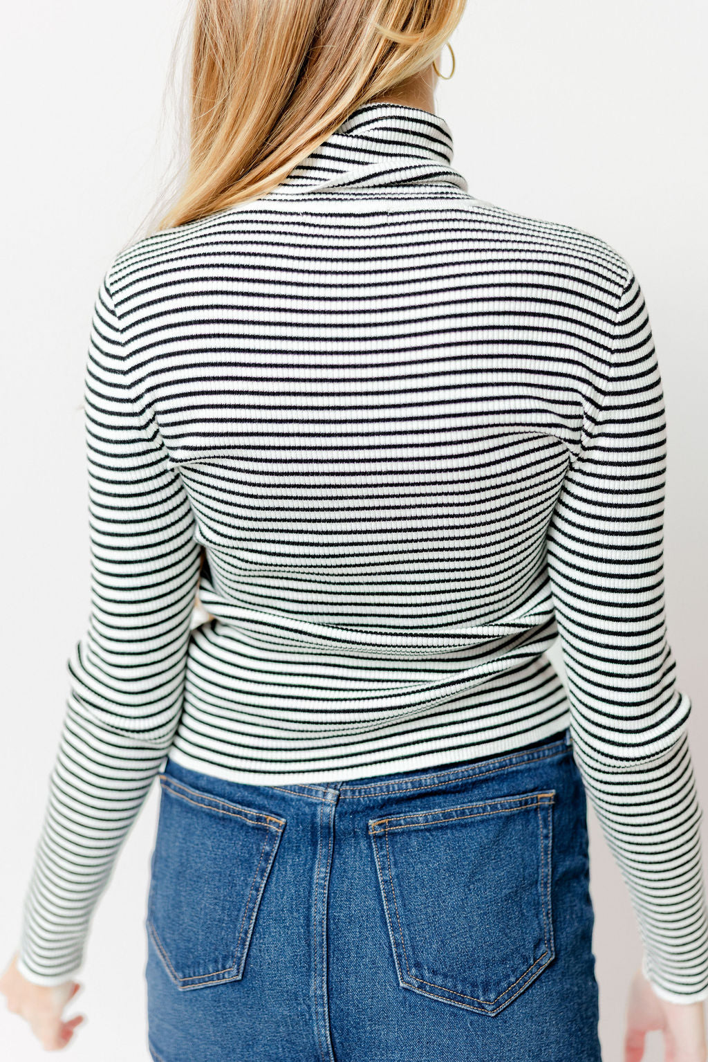 Patrice Knit Turtleneck Top in Black/White Stripe *Final Sale*