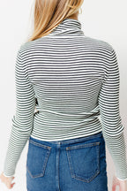 Patrice Knit Turtleneck Top in Black/White Stripe *Final Sale*