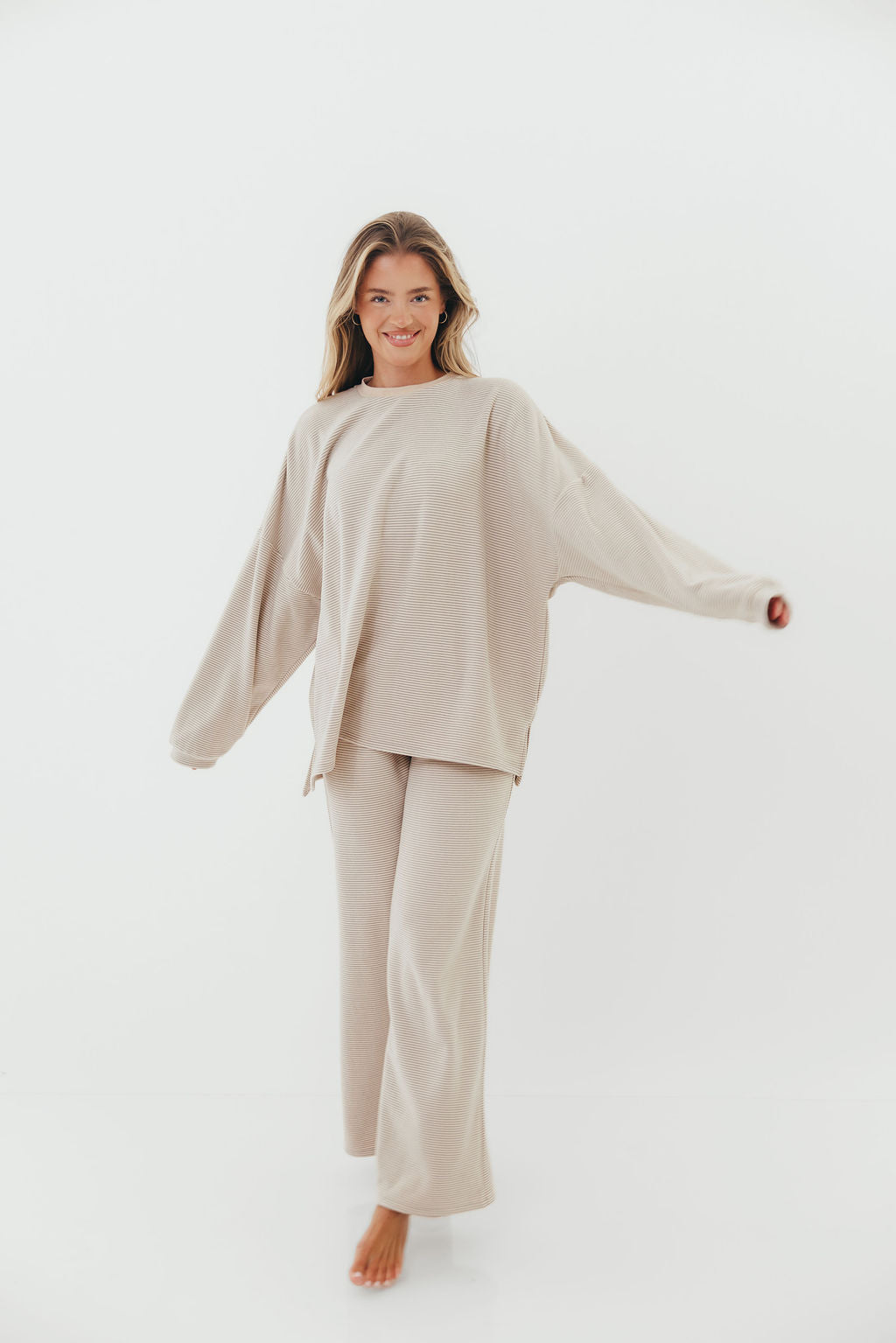 Campbell Fleece Lounge Pants in Cream/Grey *Worth Exclusive Print* 12/19 PRE-ORDER