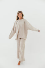 Campbell Fleece Lounge Pants in Cream/Grey *Worth Exclusive Print* 12/19 PRE-ORDER