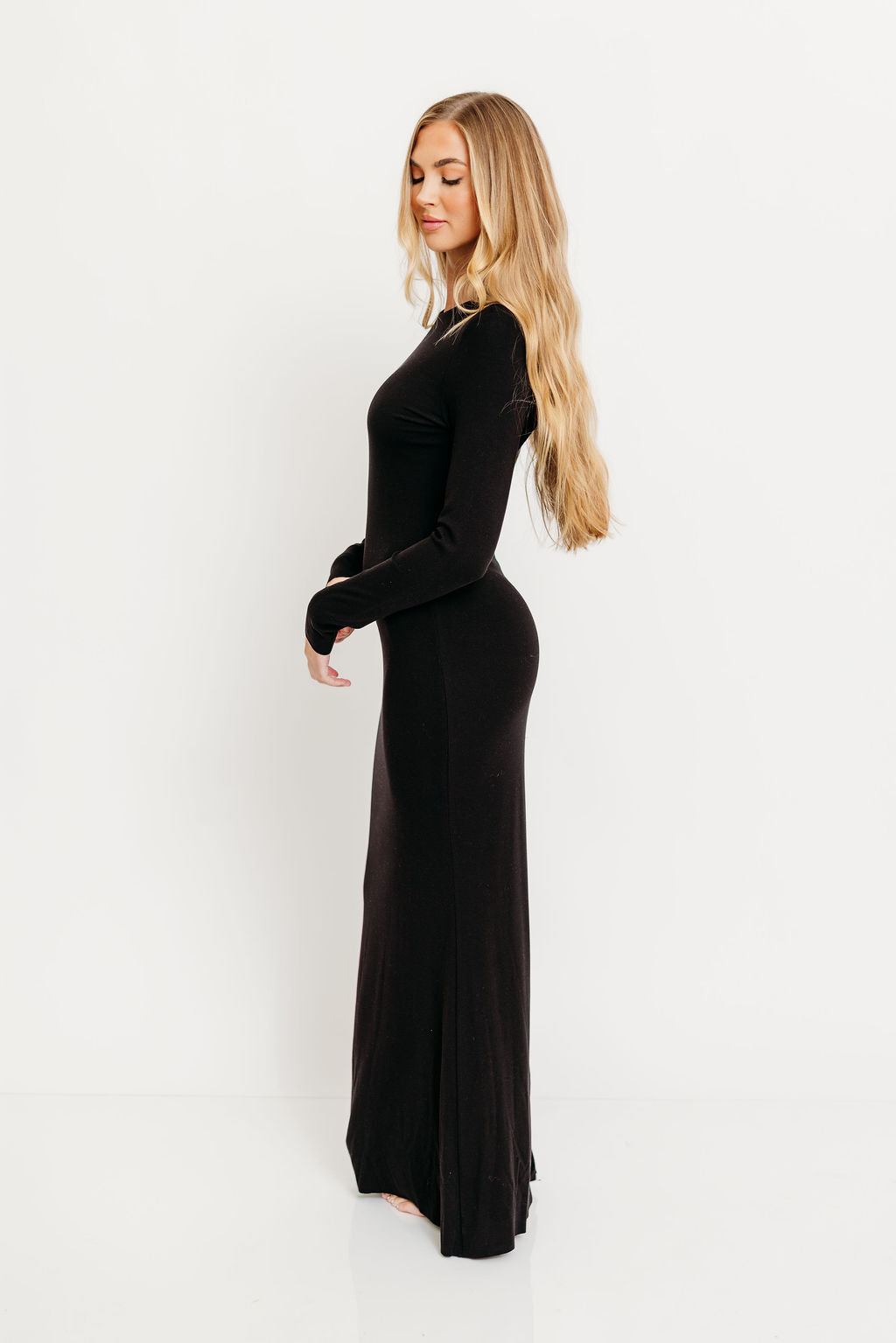 Cru Tiny Ribbed Maxi Dress in Black - Bump Friendly *Final Sale*
