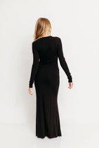 Cru Tiny Ribbed Maxi Dress in Black - Bump Friendly *Final Sale*