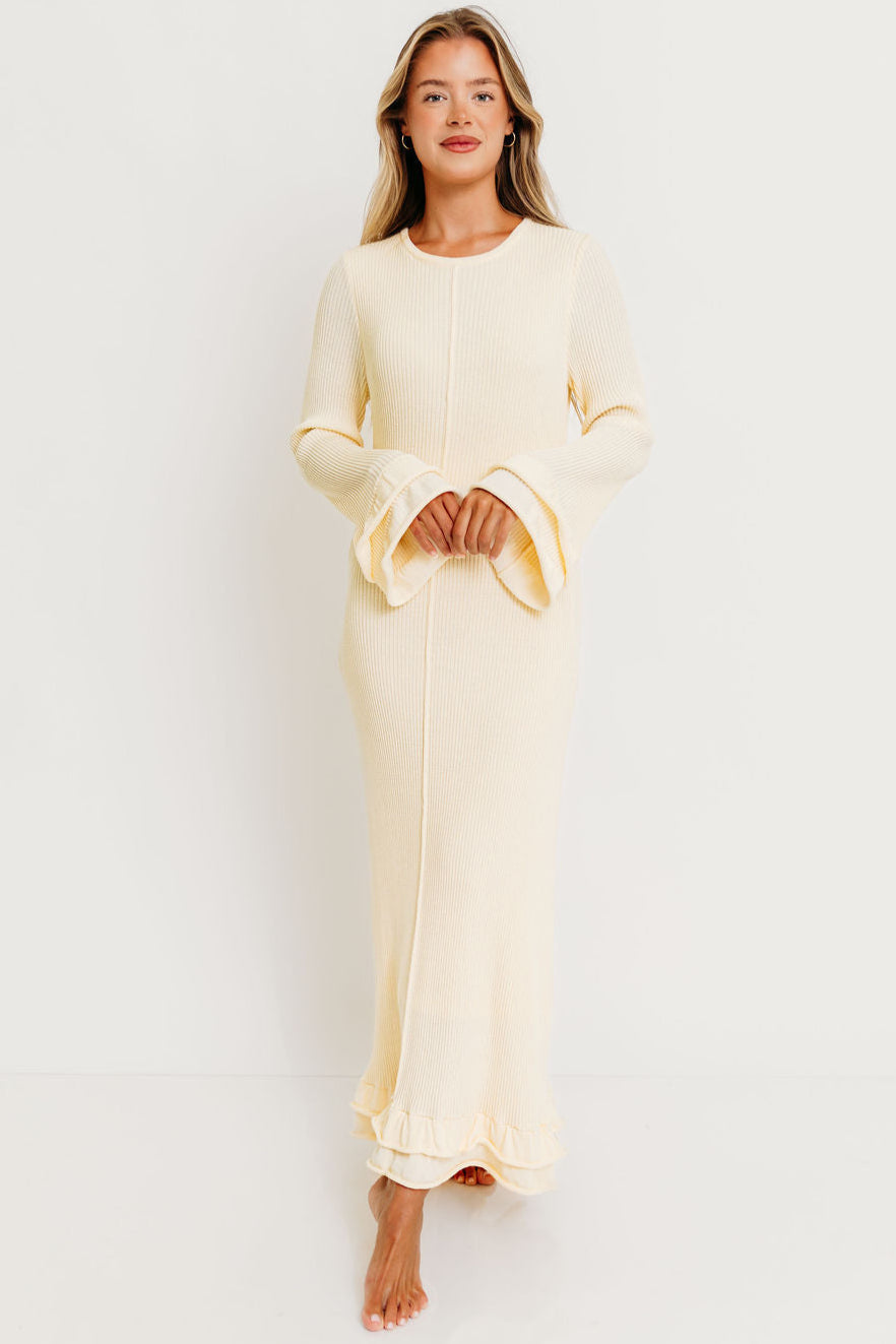 Arlet Maxi Dress in Ivory - Bump Friendly