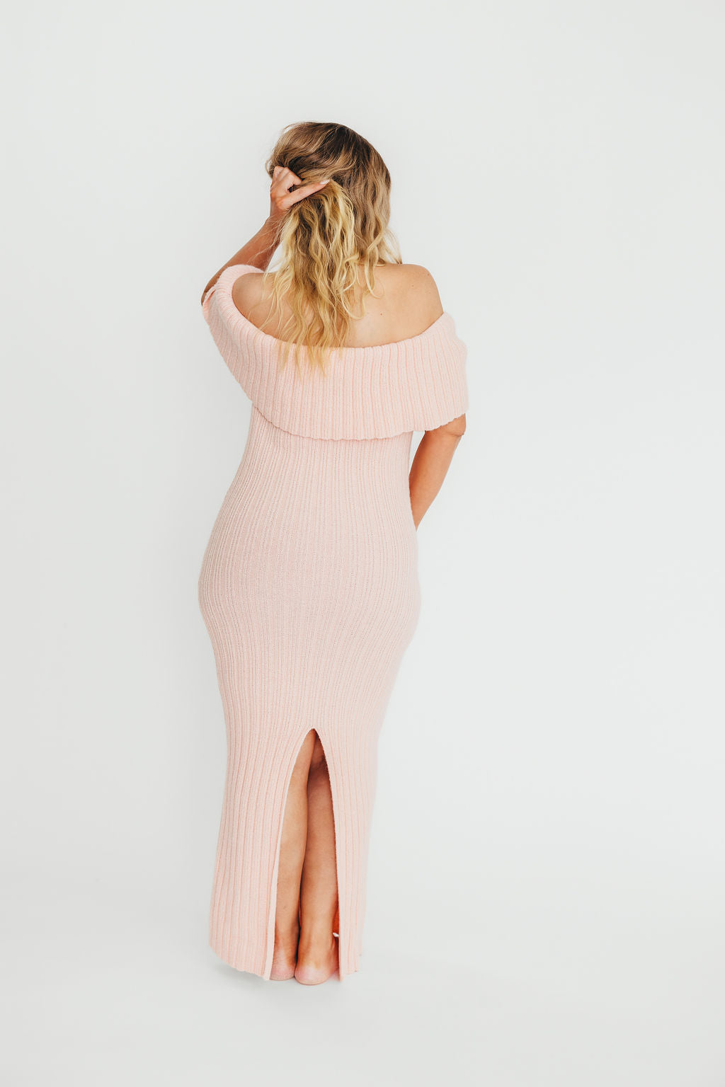 Aston Bow Front Maxi Sweater Dress in Pinkish Petal – Bump Friendly & Inclusive Sizing (XS-3XL) *12/19 PRE-ORDER*