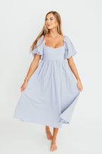 Hamilton Midi Dress in Light Blue - Bump Friendly & Inclusive Sizing (S-2XL) Restocking in Jan 2026