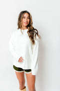 Toni Inside Out Roll Neck Pullover Sweater in Ivory