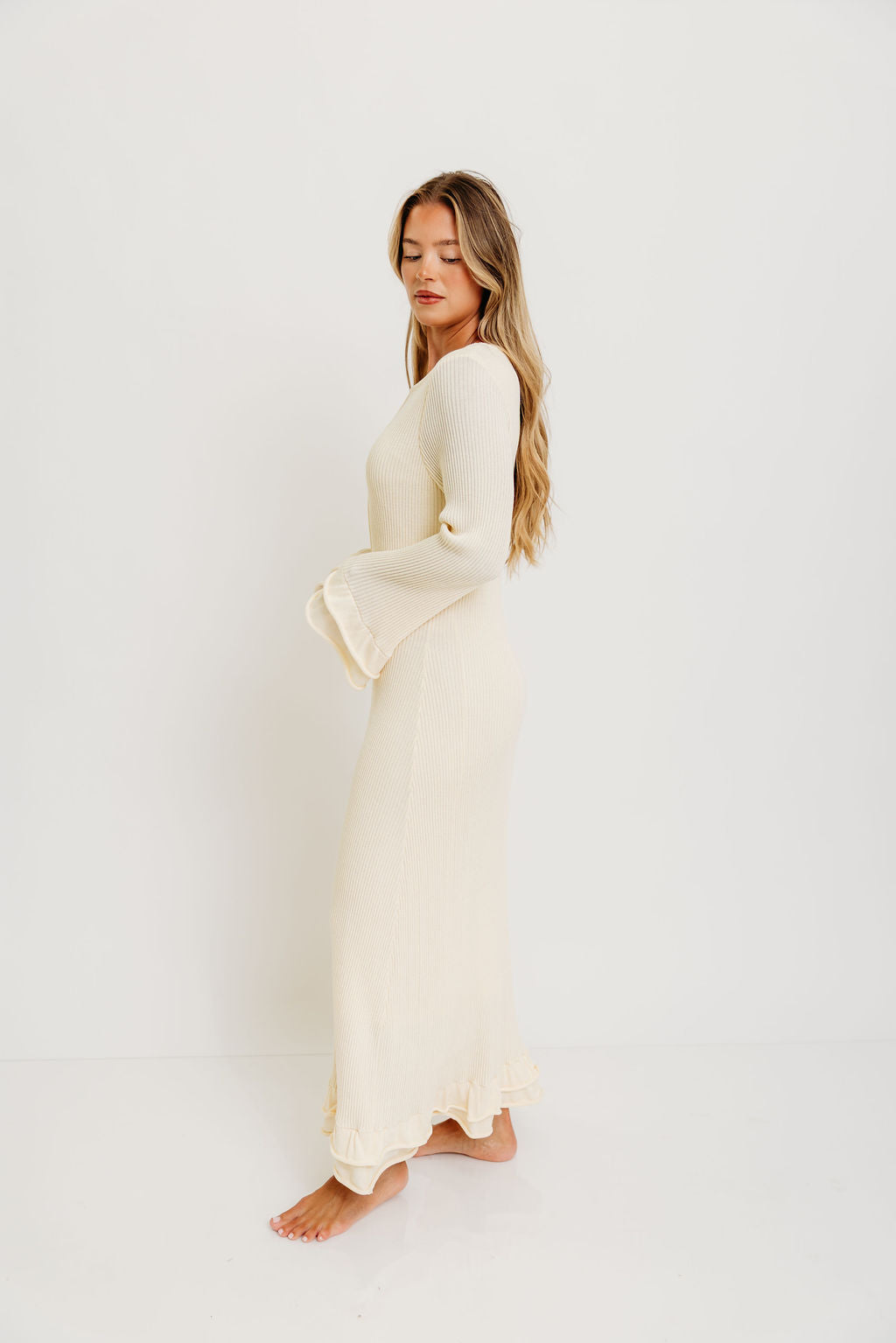 Arlet Maxi Dress in Ivory - Bump Friendly