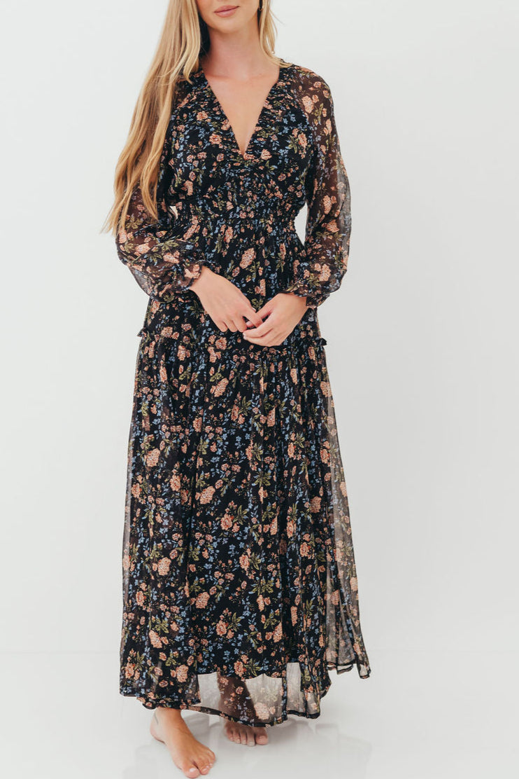 Rosita Maxi Dress in Midnight Floral