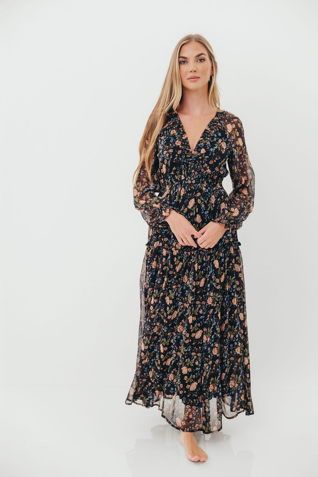Rosita Maxi Dress in Midnight Floral