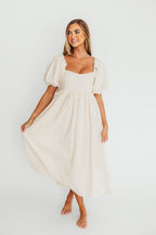 Hamilton Midi Dress in Ivory - Bump Friendly - Restocking in Jan 2026