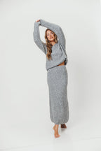 Lauren Knit Sweater and Maxi Skirt Set in Grey