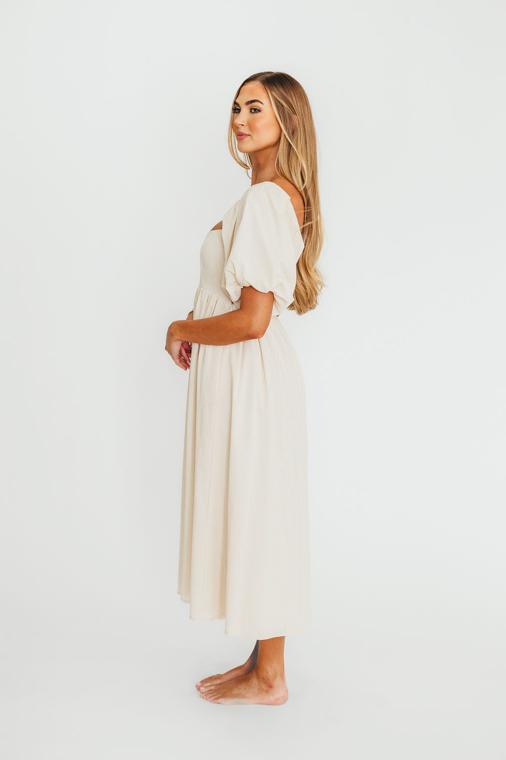 Hamilton Midi Dress in Ivory - Bump Friendly - Restocking in Jan 2026