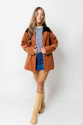 Tania Cotton Barn Jacket in Cognac