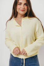 Piper Mini Stripes Cardigan in Butter
